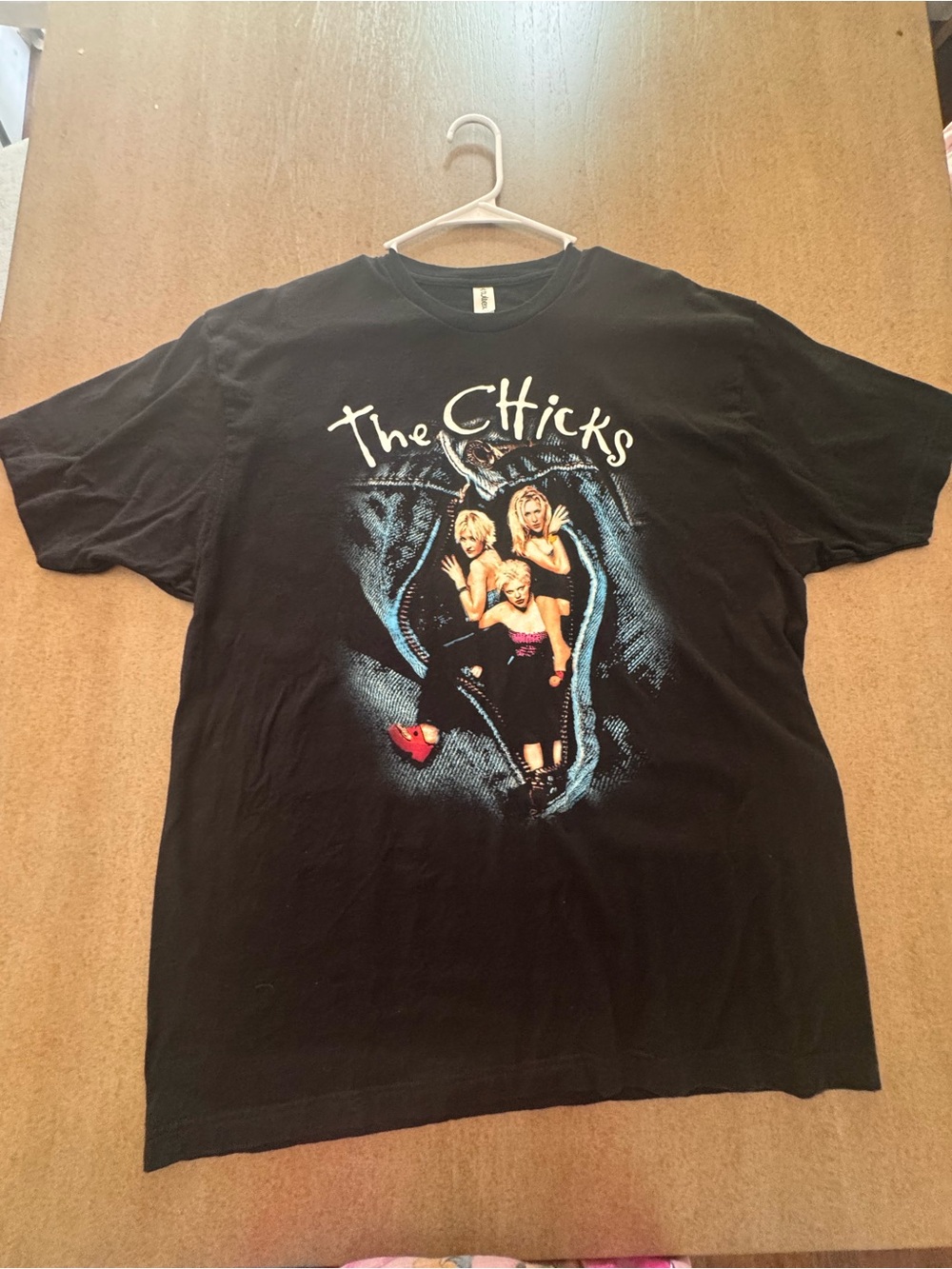 The Chicks Black Graphic Tee with Band Print